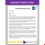 Violinist cover letter example document template