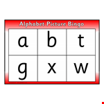 Free Printable Alphabet Bingo Card example document template 