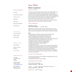 Hotel Receptionist Service: Crafting an Impressive Hotel Curriculum Vitae for Guests example document template