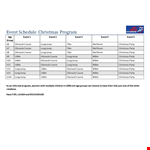 Christmas Program Schedule: Join Our Exciting Course and Overcome Fun Obstacles example document template