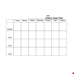 Meal Planning Calendar Template for Easy Weekly Meal Prep and Snack Ideas example document template
