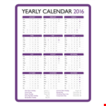 Printable Yearly example document template