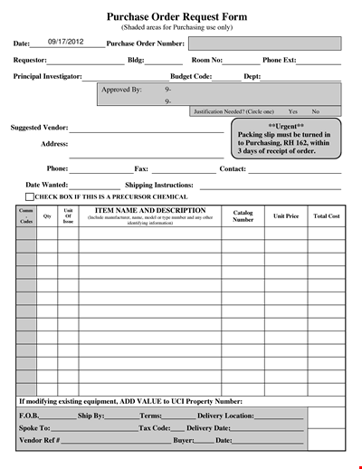 Download Goods Purchase Order Template PDF - Efficiently Manage Purchasing - Purchase Order Number