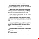 Non Compete Agreement Template for Employees | Capella Shall | Free Sample example document template
