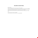 Church Speech example document template 