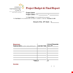 Final Project Budget Report example document template