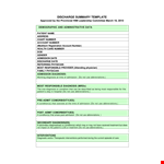 Sample Discharge Summary Template example document template