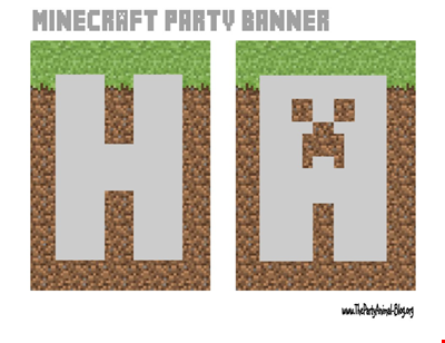 Minecraft Birthday Banner - Buy Customizable Party Decorations