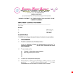 Generic Nanny Contract example document template