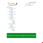 Free Meeting Agenda example document template