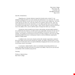 Reference Letter College Application example document template
