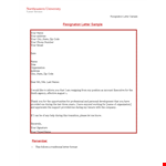 Resignation Letter Sample - Official Email Resignation and Address example document template 