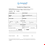 Submit Your Vacation Request Form for Employee Leave to Your Manager example document template