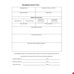 Official Disciplinary Action Form example document template