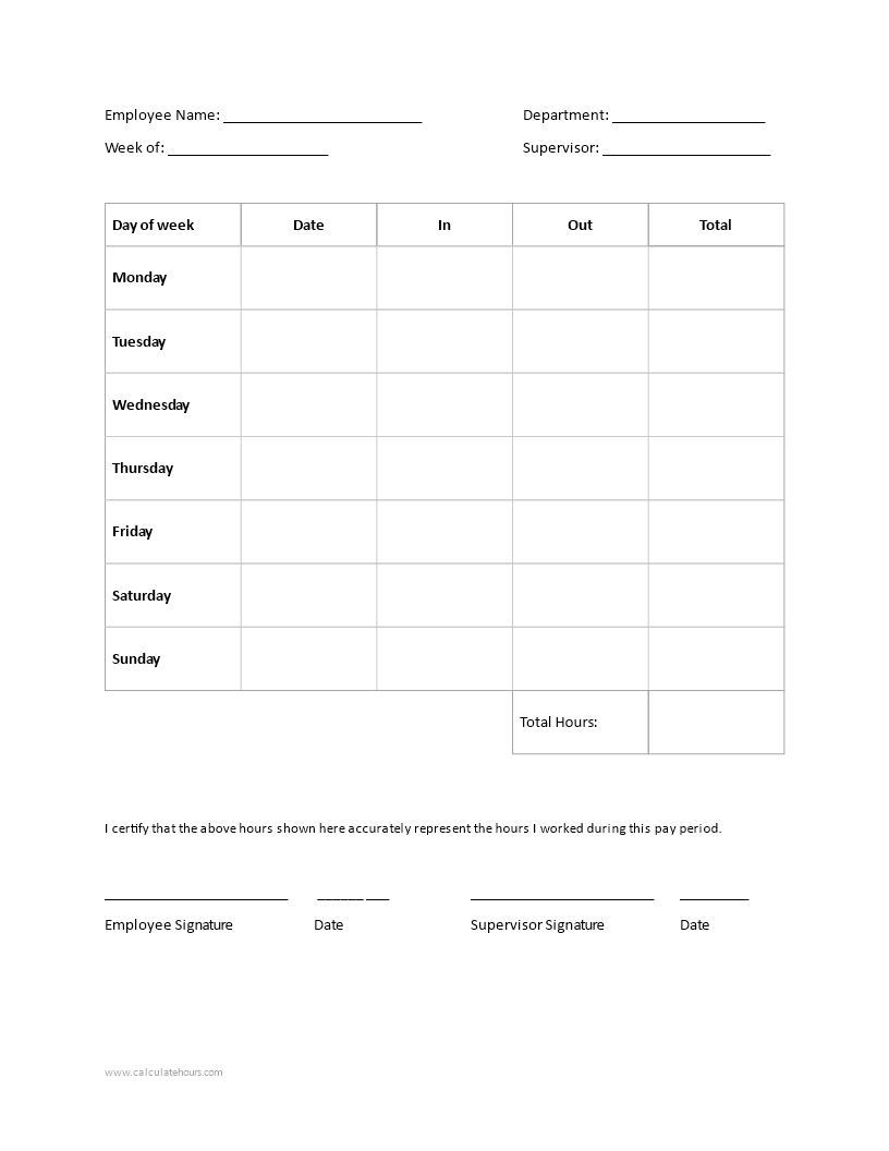 printable time sheets