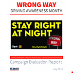 Driving Department Campaign Report - Correcting the Wrong example document template 