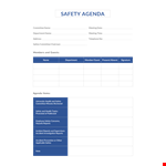 Safety Agenda Template example document template