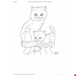 Cat And Kitten Coloring Page example document template