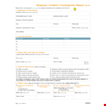 Employee Investigation Report Template example document template