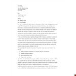 Project Manager Cover Letter example document template