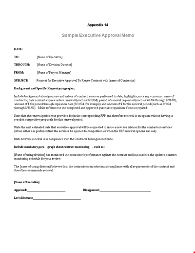 Executive Approval Memo Template Download In Pdf Kfqpglsspsl