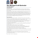 Apply for a Bartender Position | Job Description & Requirements example document template