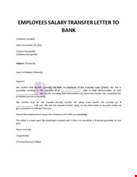 Salary Transfer Letter