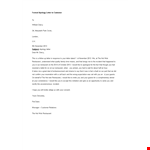 Formal Apology Letter To Customer example document template