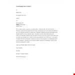 Formal Apology Letter To Customer example document template 