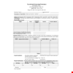 Payroll Template: Streamline Your Process for Gross Wages example document template