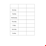 Easy Chore Chart Template for Kids | Manage Household Chores on Monday-Friday example document template