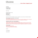 Internship Letter of Interest example document template