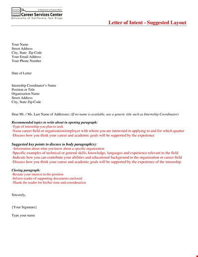 Letter Of Interest