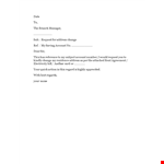 Change of Address Letter: Request to Change Account Address example document template