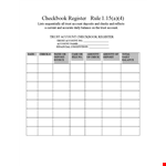 Track Your Trust Account with Our Daily Checkbook Register example document template