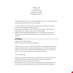 Customer Service Resume Template - Stand out with years of expert customer service experience! example document template