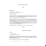 Accepting Employee Resignation: Sample Resignation Letter example document template