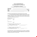 Service Quality Report example document template 