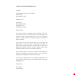 Landlord Lease Termination Notification Letter example document template