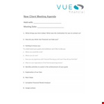 professional Client Meeting Agenda example document template