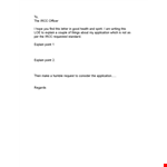 Application Point - Letter of Explanation | Explain to Officer example document template