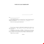 Notice of Lease Termination - Quickly End Your Apartment Lease example document template