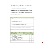 High-Quality Questionnaire Template - Easy to Use example document template