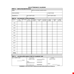 Printable Attendance example document template