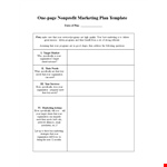 One Page Marketing Plan Template Xxnnegse example document template