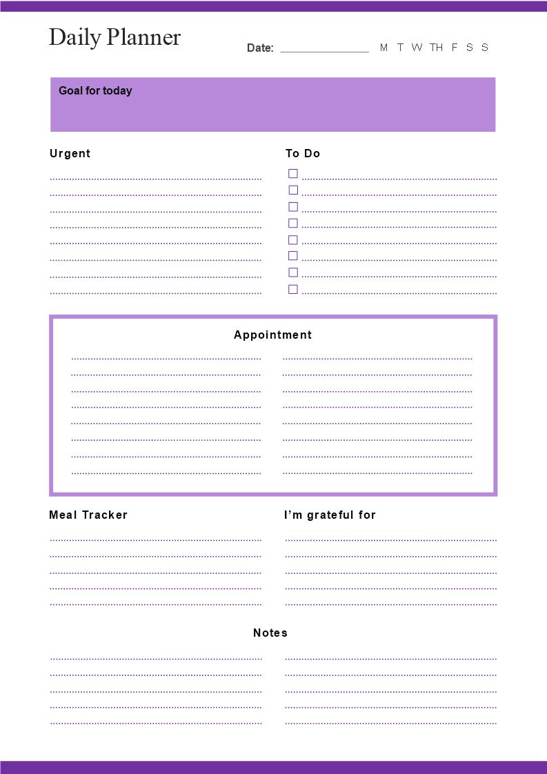 daily planner template Main Image daily planner template template