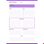 Daily Planner Template example document template
