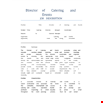 Event Catering Job Description example document template