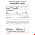 Automobile Bill Of Sale Form | Buy or Sell Your Vehicle | State | Seller | Motor example document template