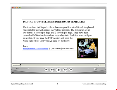 Digital Storytelling Storyboard Template